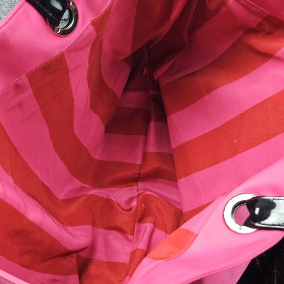 VTG Y2K Victorias Secret Tote Bag Pink Black Handles Beach Pool Carry 90s - Picture 11 of 12